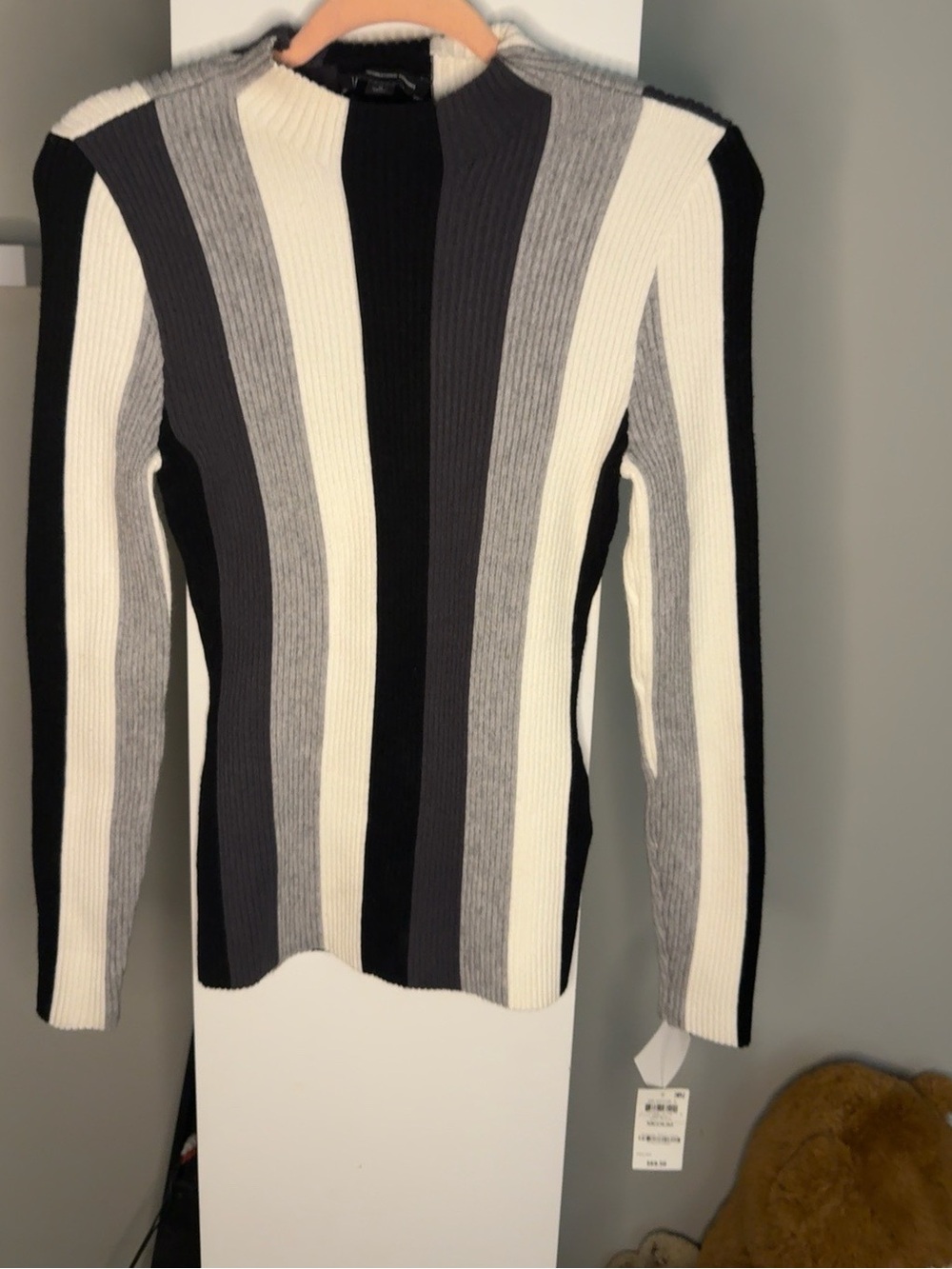 INC International Concepts Meadow 2 Ribbed Striped Mock Neck Sweater – Size M - Picture 3 of 6